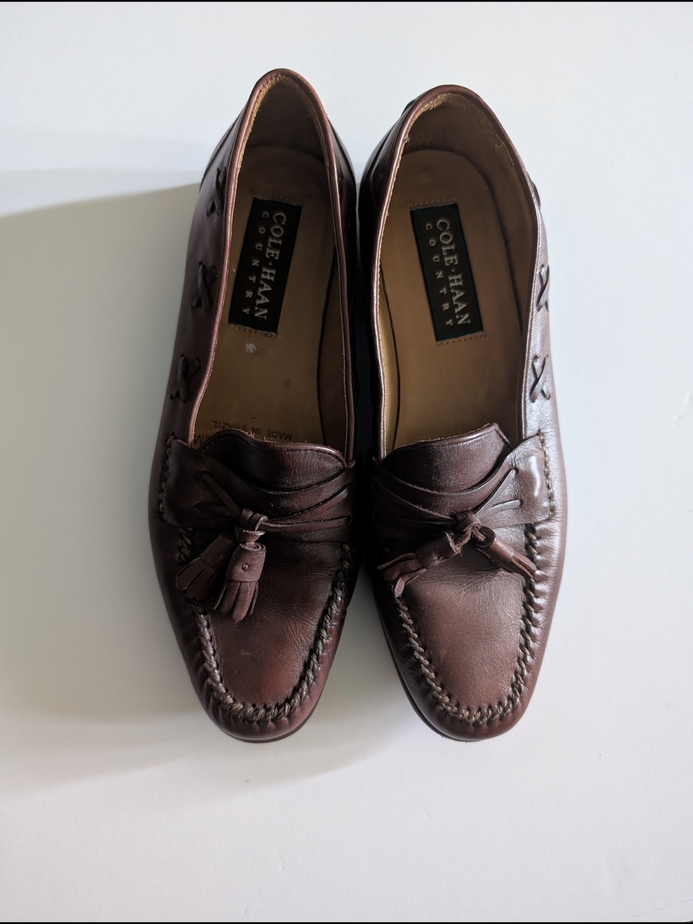 Cole Haan Women’s Dark Brown Leather Tassel Moccasin Loafers